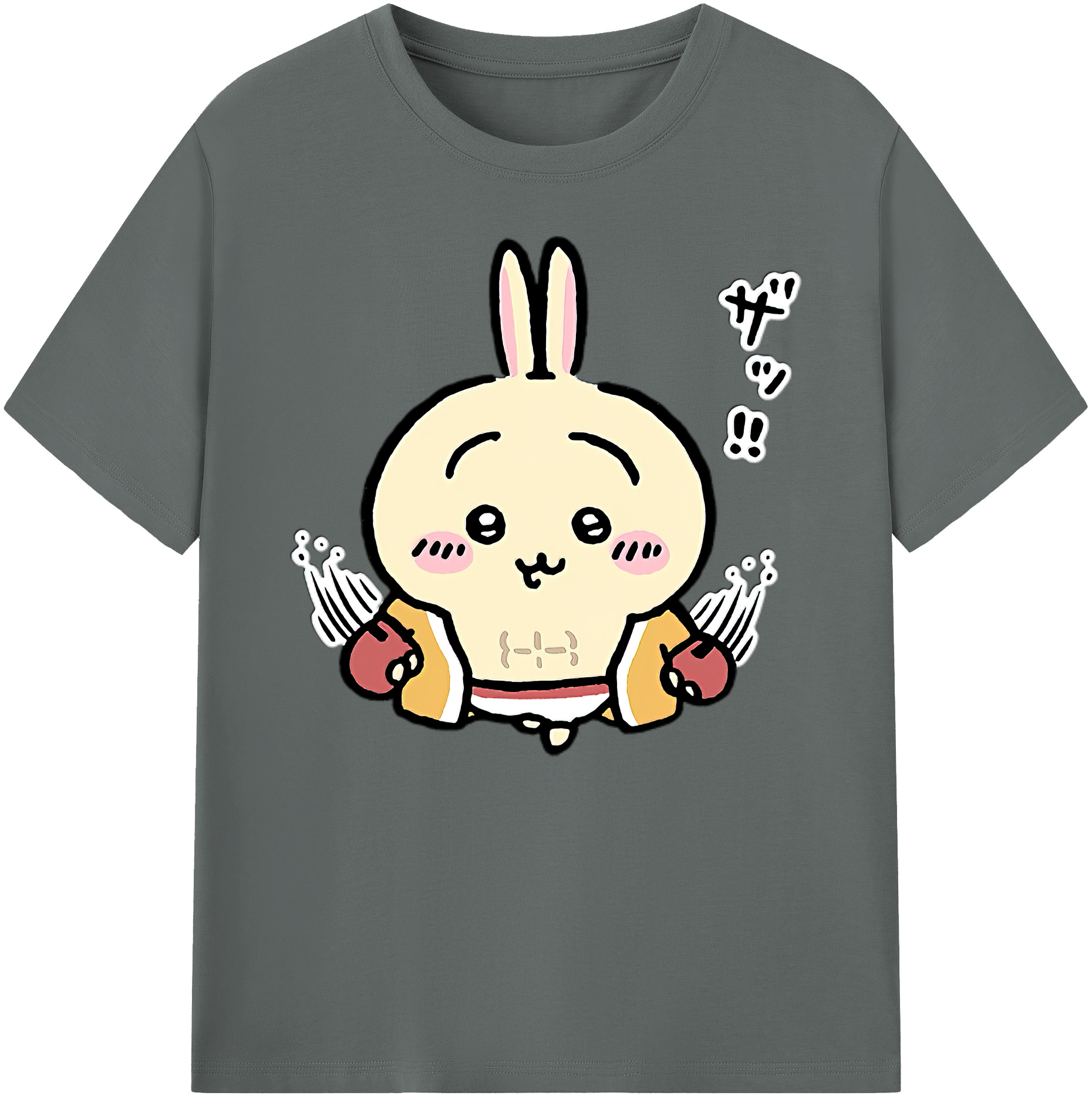 （画像用） ちいかわ うさぎ Chii-kawa usagi 綿100％ メンズ半袖Tシャツ｜肌触りやわらか＆通気性